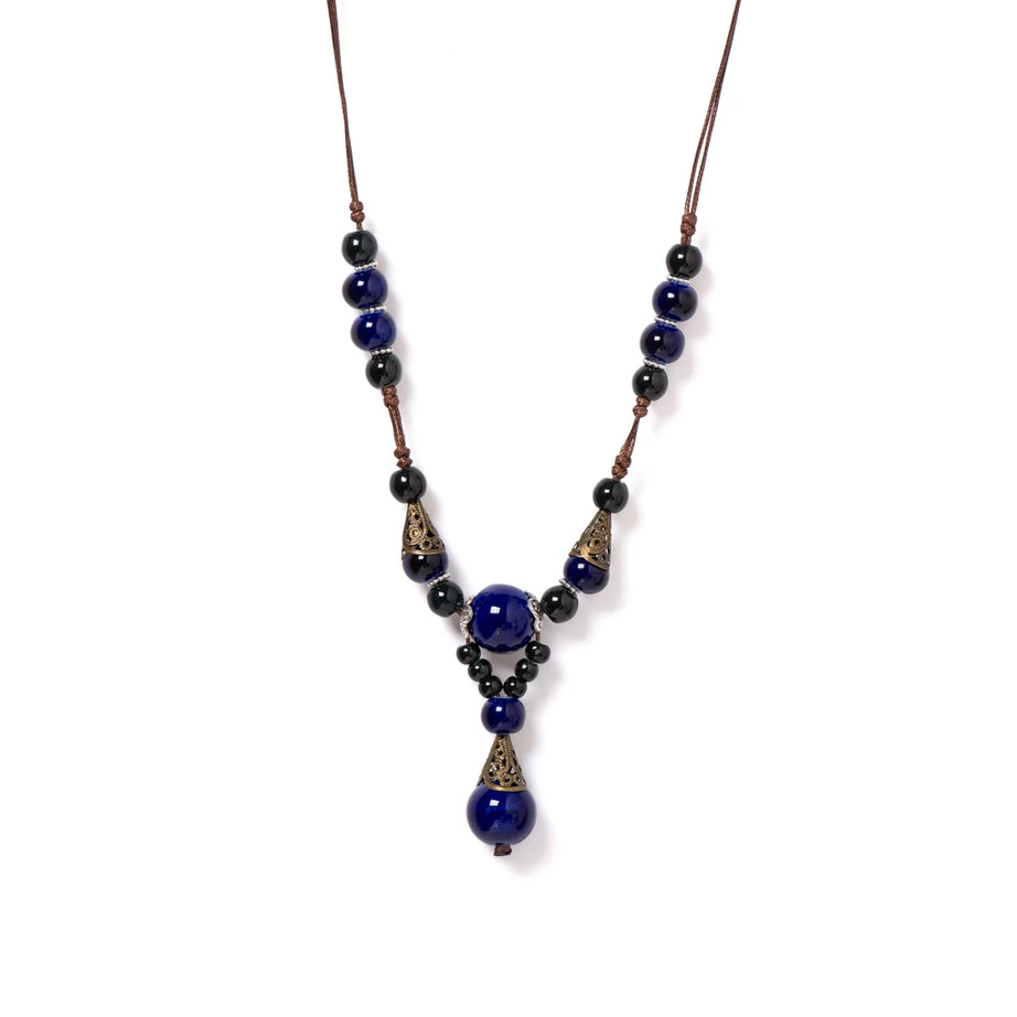 Ceramic Bead Stone Shell Long Necklace Jewelry