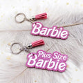 Kawaii Pink Barbie Keychain Cute Cosplay Barbie Letter Tassel Acrylic Pendant Keyring Car Backpack Keyholder Jewelry Accessories - Charlie Dolly