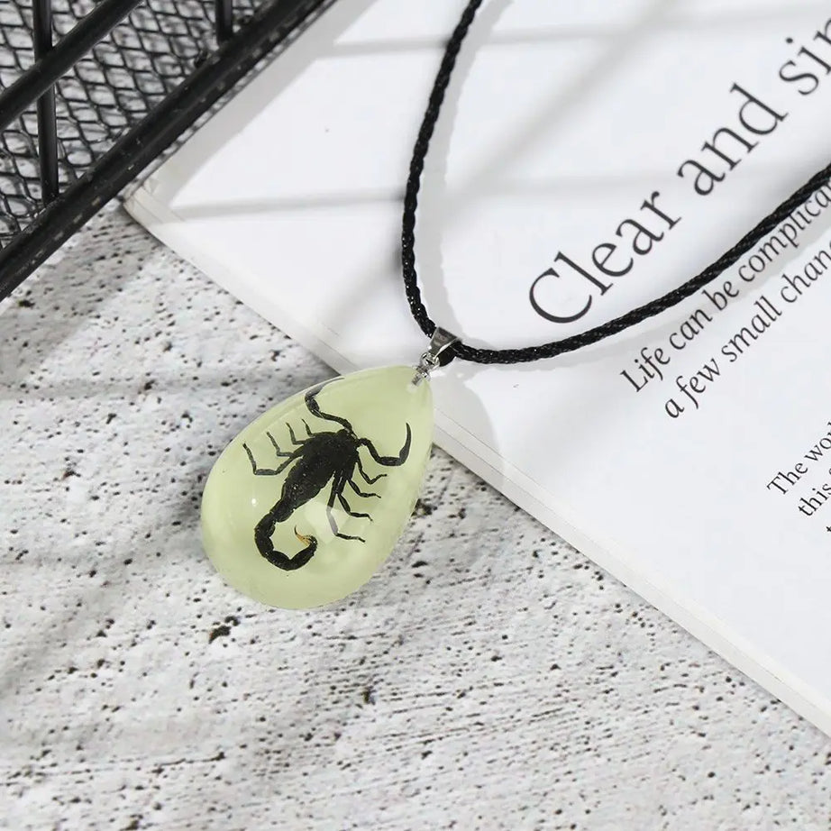 Vintage Scorpion Chain Necklace Bronze Blue Women Jewelry Natural Insect Pendants Bohemian Custom Necklace Boho Jewelry - Charlie Dolly