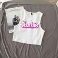 Sexy Barbie Ladies Sleeveless Crop Top Kawaii Cartoon Casual Girls Camisole T-Shirts Vest Y2K Fashion Women Slim Short Tank Tops - Charlie Dolly