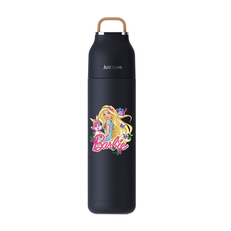 500Ml Kawaii Barbie Thermos Cup Anime Outdoor Sports Portable Large Capacity Keep Cold Insulated Stainless Steel Mug Bottle Gift