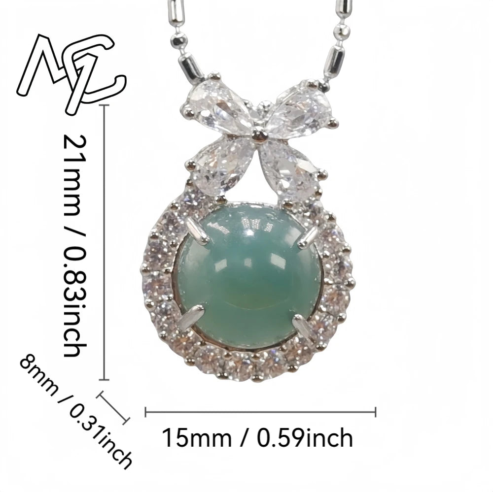 925 Silver Inlay Burmese Jade Adjustable Flower Gourd Butterfly Pendant Ring Emerald Rose Natural Green Women Jewelry Customized