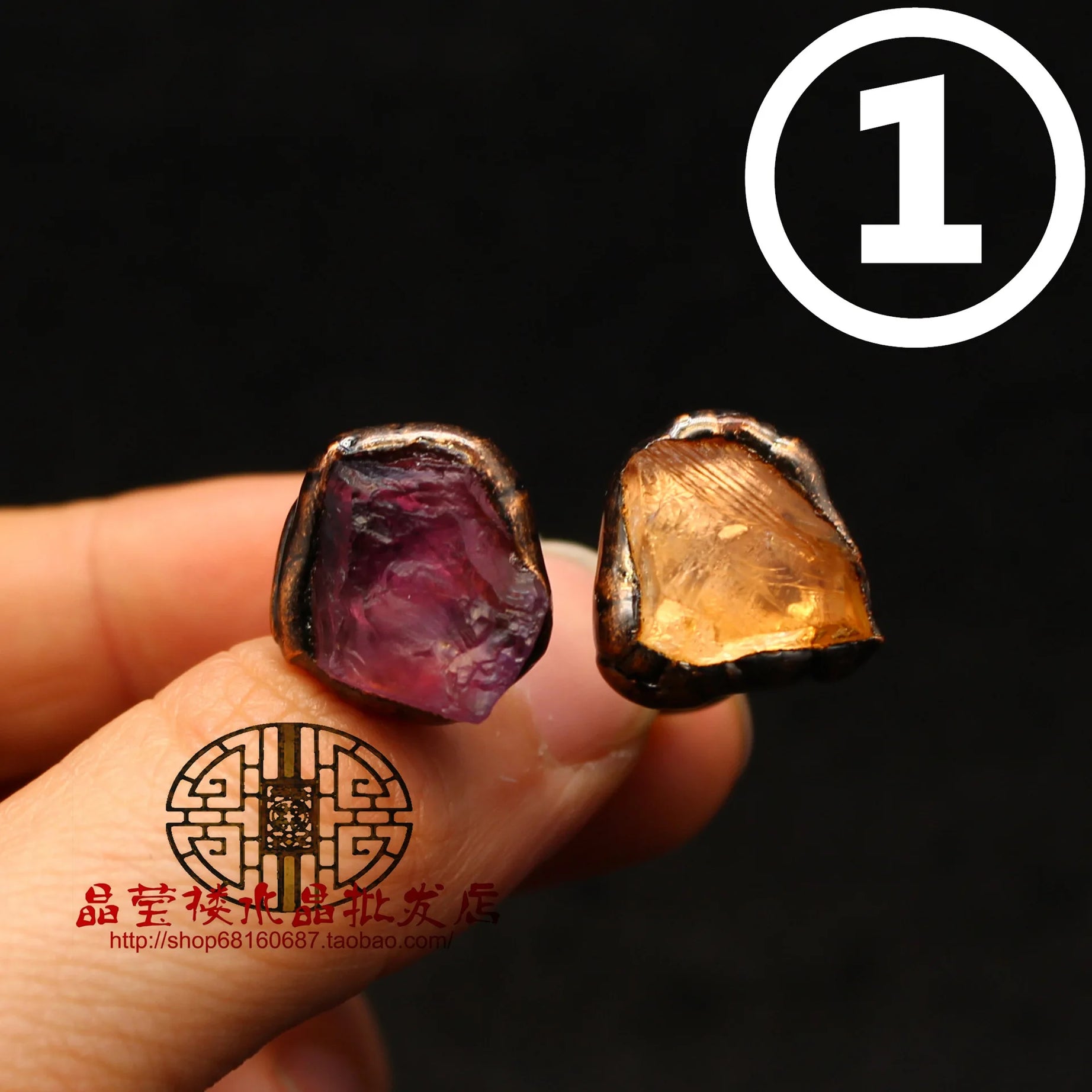 Natural Gem Raw Stone Amethyst Ring Crystal Bronze Plated Citrine Green Fluorite Boho Vintage Fashion For Women's Jewelry Gifts - Charlie Dolly