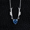 JewelryPalace New Arrival Angel Wing 1.5ct Love Heart Blue Gemstone 925 Sterling Silver Pendant Necklace for Woman Fashion 45cm - Charlie Dolly