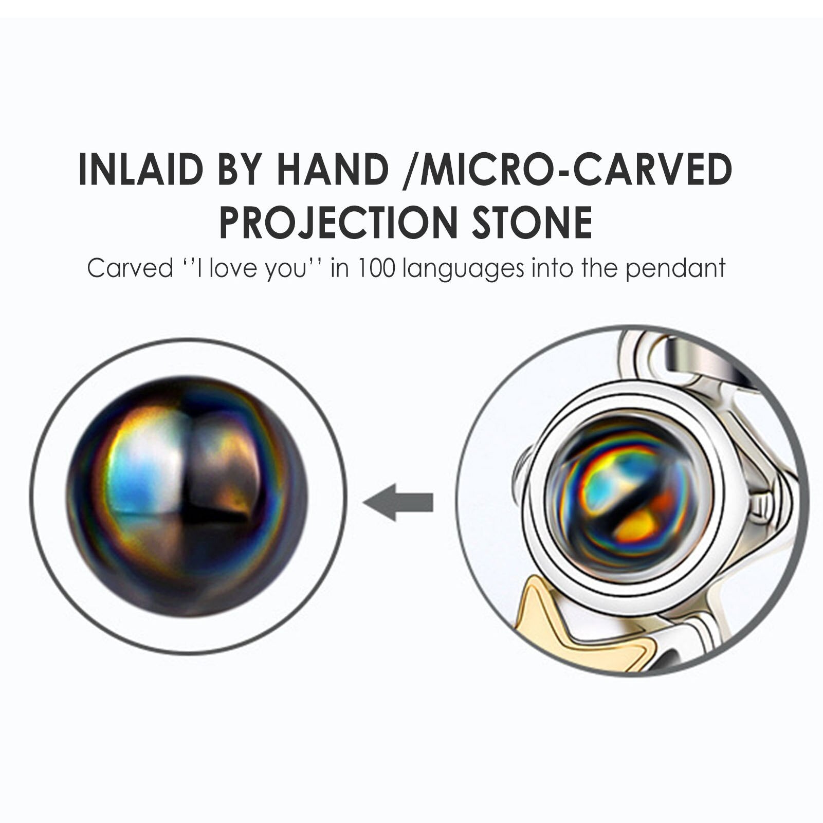 I Love You Necklace 100 Languages Projection Necklace With Picture Inside Pendant Necklace For Mom And Lover Romantic Gifts For - Charlie Dolly