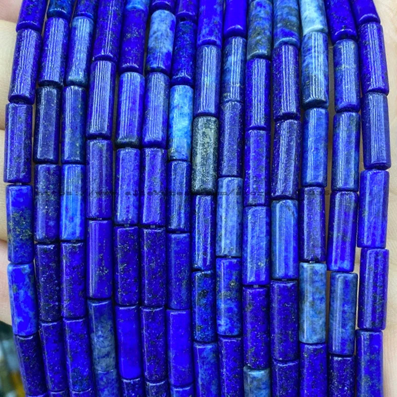4x13mm Tube Natural Stone AA Lapis Lazuli Loose Spacer Beads for Jewelry Making Diy Bracelet Charms Earrings Accessories