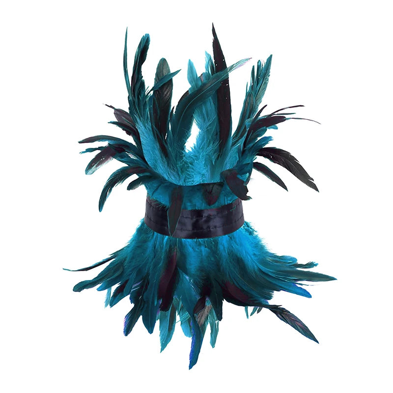 Gothic Victorian Natural Feather Choker Neck Wrap Collar For Halloween Cosplay Accessories - Charlie Dolly