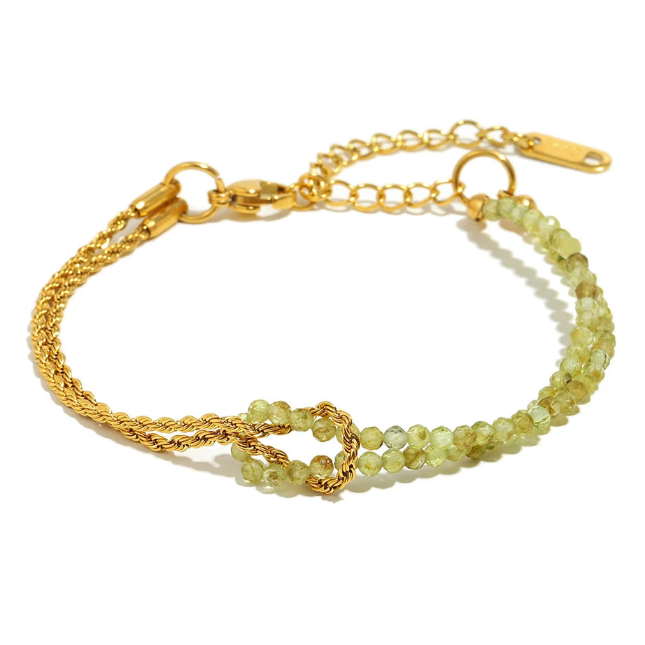 Glossisland | Colorful Natural Stone Irregular Beads Bracelet Stainless Steel PVD Plated Jewelry Boho Trendy Gifts for Women - Charlie Dolly