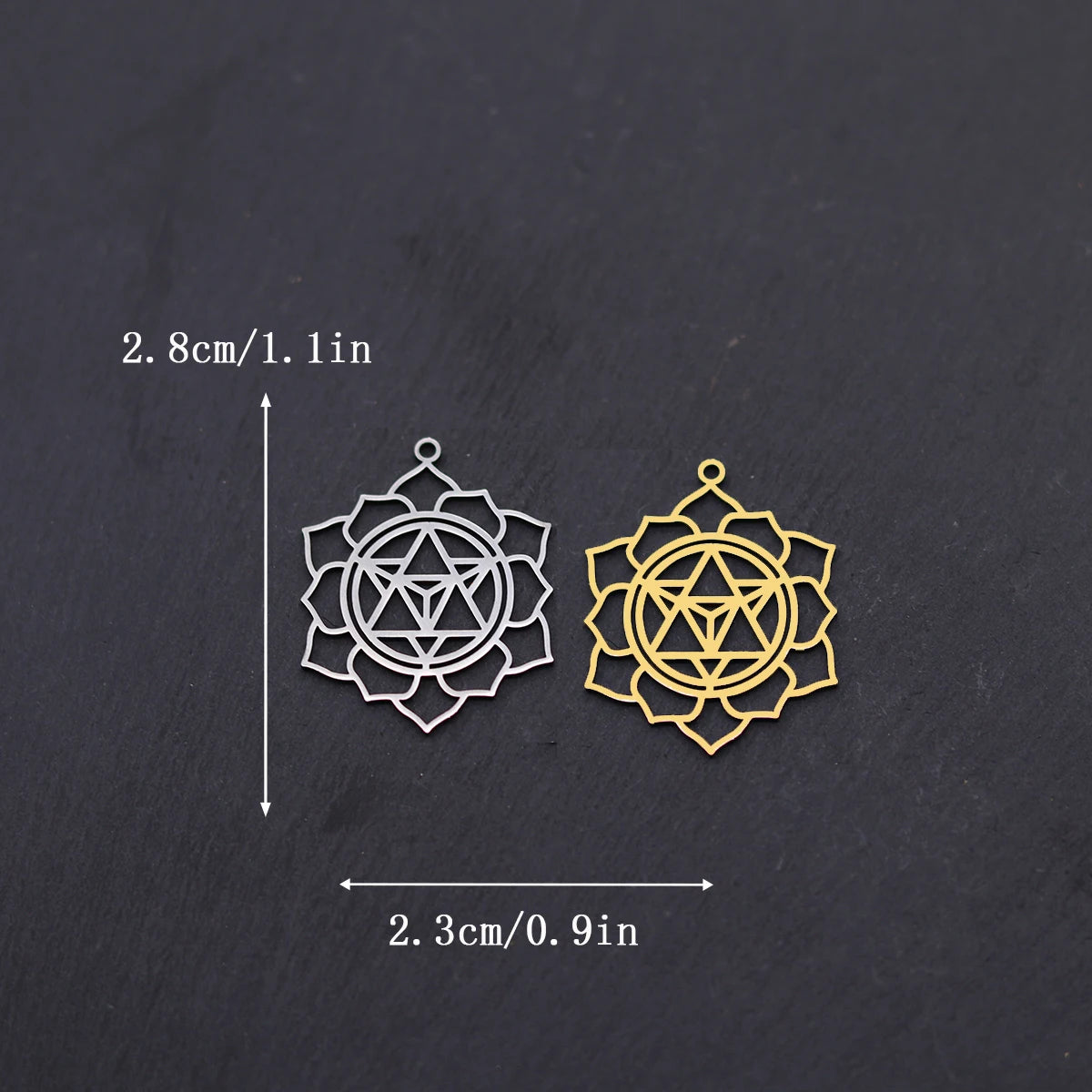 3PCS DIY Amulet Lotus Flower Yogo Buddha Stainless Steel Pendant Charm For Jewelry Making Necklace Religion Crescent diy Supplie