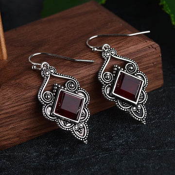 Gorgeous Silver Color Water Drop Earrings Inlaid Natural Stone Dangle Earrings for Women Bridal Engagement Wedding Jewelry Gifts