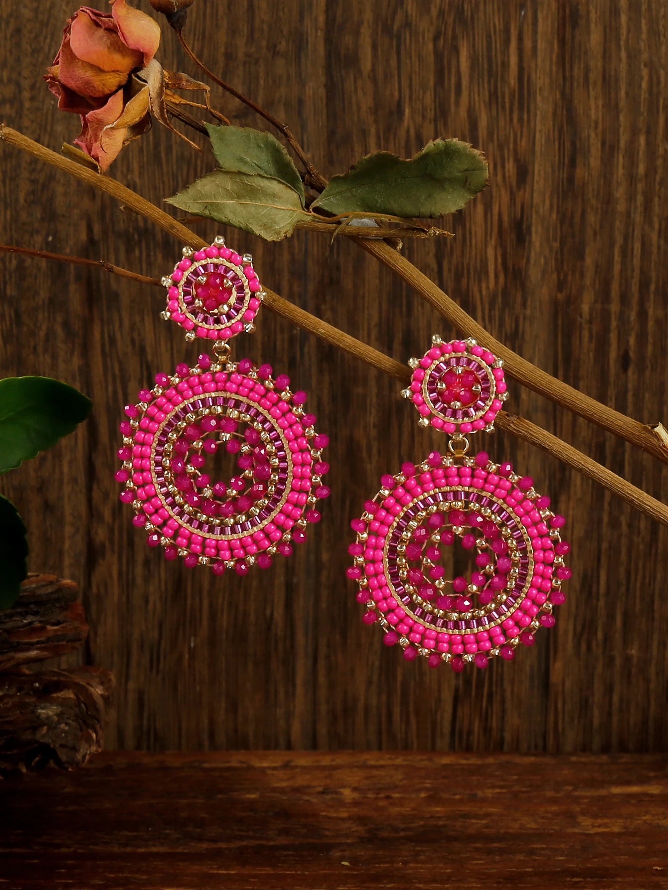 Boho Colorful Seed Beads Earrings for Women Luxury Handmade Crystal Round Woven Dangle Earrings Fashion Jewelry Gifts