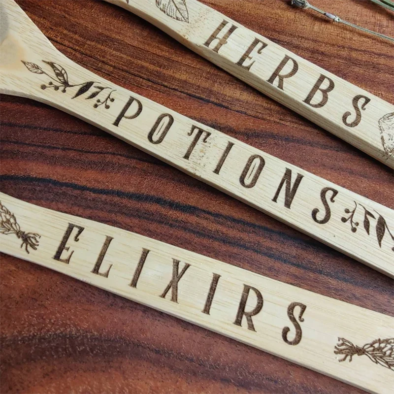 Set of 3 Kitchen Witch Decorative Spoon Wood Burning Halloween Kitchen Favor for Family Halloween Decor Home 2024 Supplies Party - Charlie Dolly
