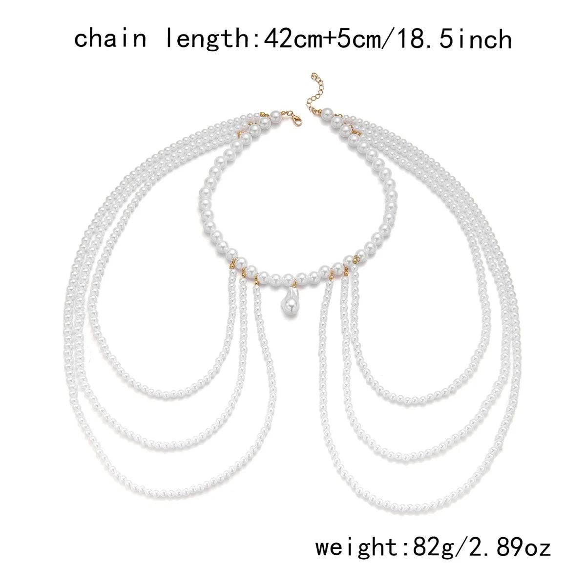 Baroque Irregular Imitation Pearl Beads Necklace For Women Men Minimalist Multilayer Pearl Chain Choker Versatile Body Jewelry