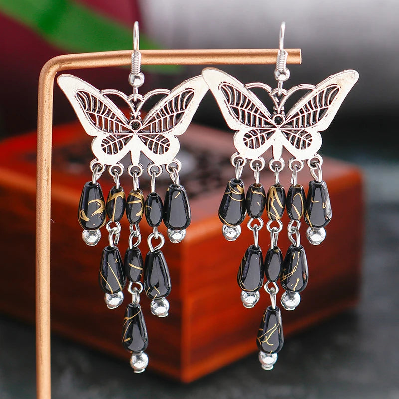 Boho Vintage Turquoise Water Drop Stud Earrings for Women Star Heart Flower Tribe Earring Statement Valentine Day Gift Jewelry