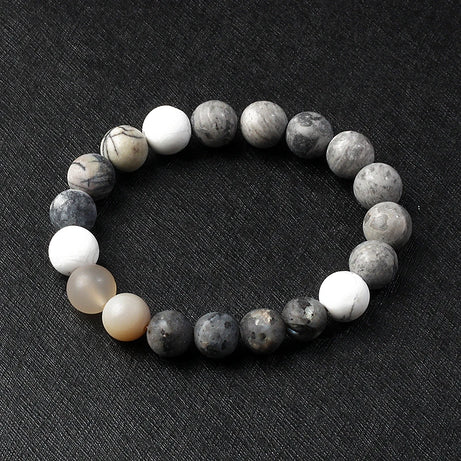 Nine Planets Solar System Beaded Bracelet, Natural Stone Galaxy Cosmic Talisman