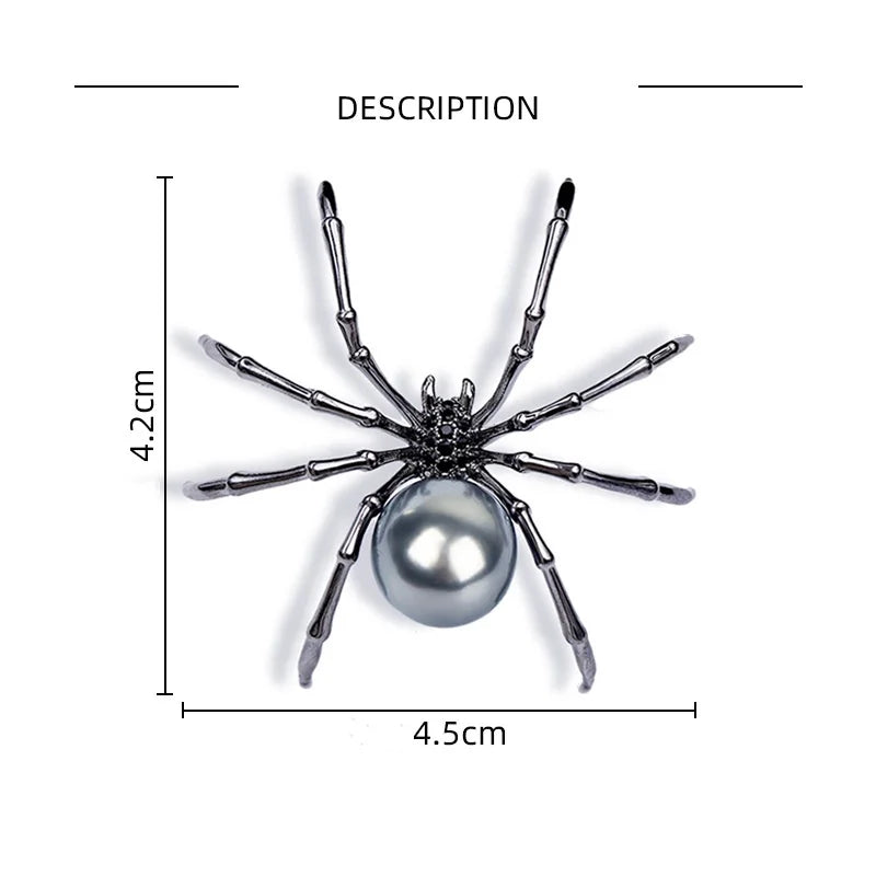Halloween Dark Vintage Black Spider Earrings For WomenAlloy Pearl Simple Personality Jewelry Puncture Ear Studs Holiday Gifts - Charlie Dolly