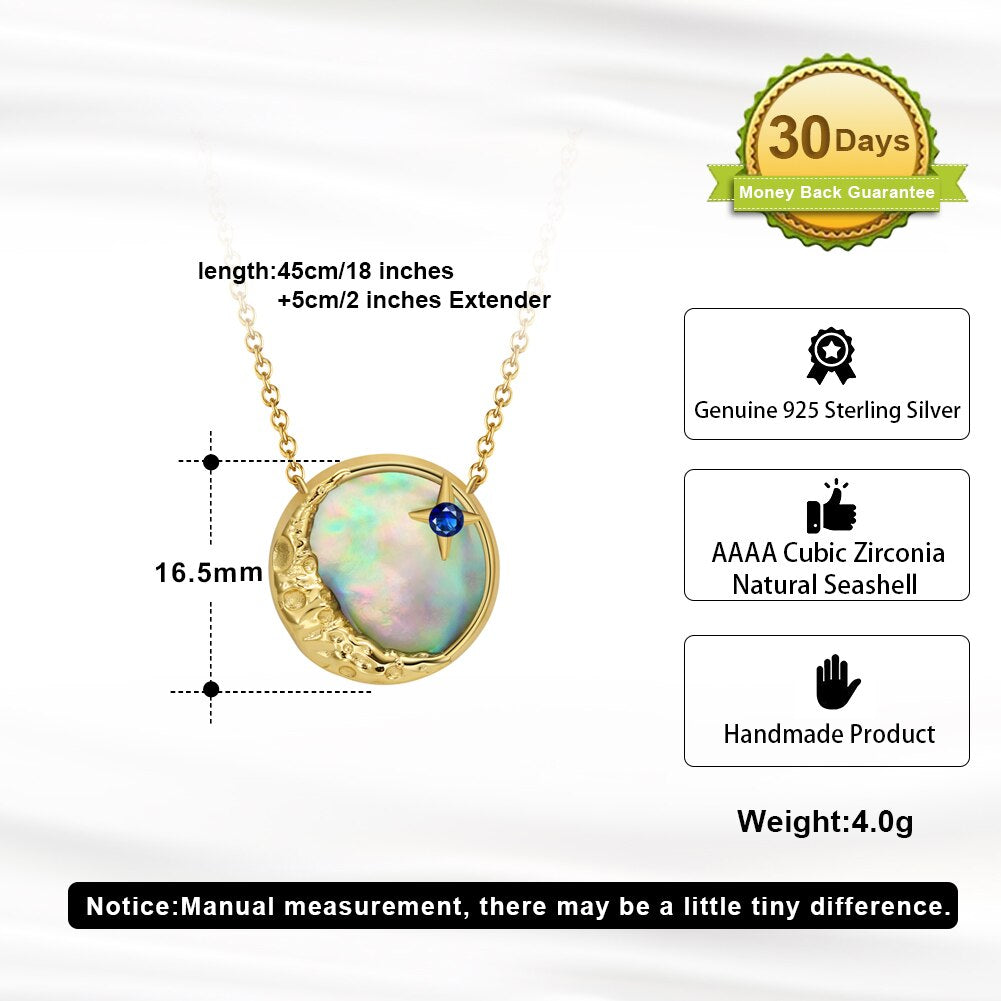 ORSA JEWELS 925 Sterling Silver Natural Abalone Shell Pendant with Unique AAAA Cubic Zirconia Necklace Jewelry for Women SN308 - Charlie Dolly