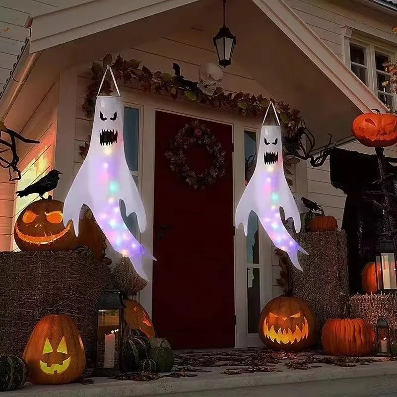 Halloween LED Light Hanging Ghost For Halloween Party Home Outdoor Indoor Decoration Large Glowing Spooky Lamp Horror Props 2024 - Charlie Dolly