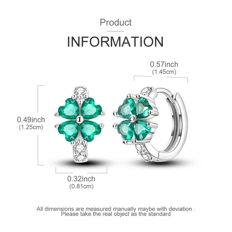 925 Sterling Silver Four Leaf Clover Butterfly Hoop Earrings for Women Boho Luxury Versatile Dangle Drop Party Jewelry