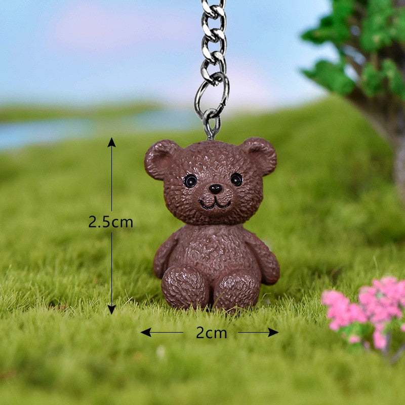 Cute Mini Teddy Bear Doll Keychain Novelty Girls Cartoon Small Animal Key Chain On Student Bag Trinket Jewelry Party Gift - Charlie Dolly