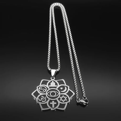 Six Philosophies Interfaith Yoga Necklace, Sacred Universal Symbol Talisman