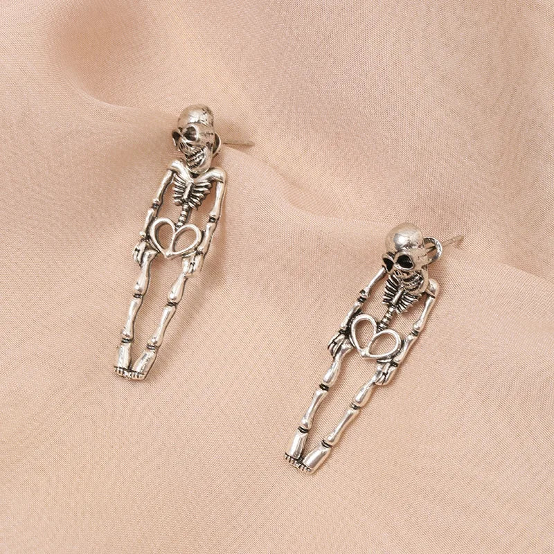 Exaggerated Stylish Punk Halloween Skull Skeleton Alloy Festive Atmosphere Creative Item Earrings Female Earrings Girl Birthday Gift - Charlie Dolly