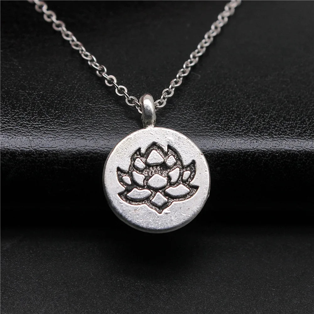 Creativity Retro Exquisite Fashion Party Jewelry Accessories Gift Lotus Flower Buddhist Yoga Pendant Necklace