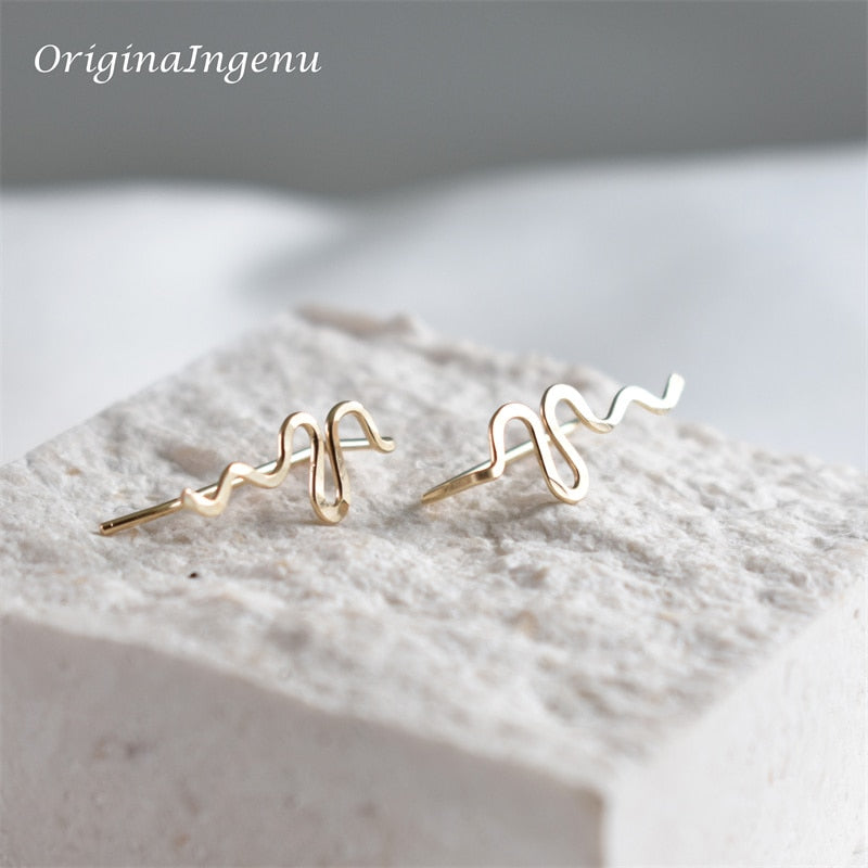 925 Silver Ear Climber Earrings  Handmade Jewelry Gold Filled Jewelry Punk Oorbellen Boho Minimalist Piercing Earrings