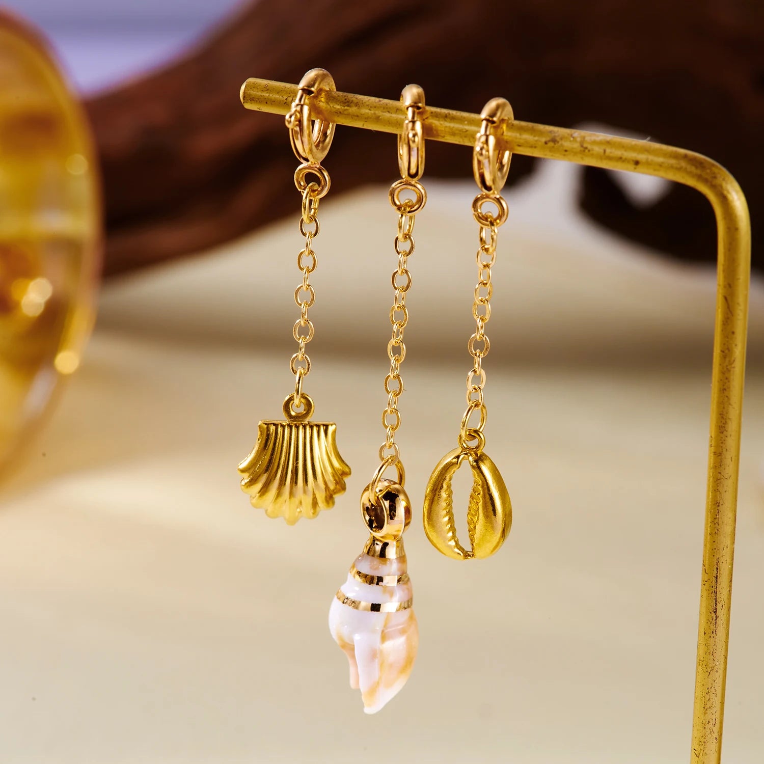 Stainless Steel Boho Summer Beach Sun Starfish Pearl Tassel Bikini Pendant For Women Red Coral Shell Seahorse Swimwear Accessory