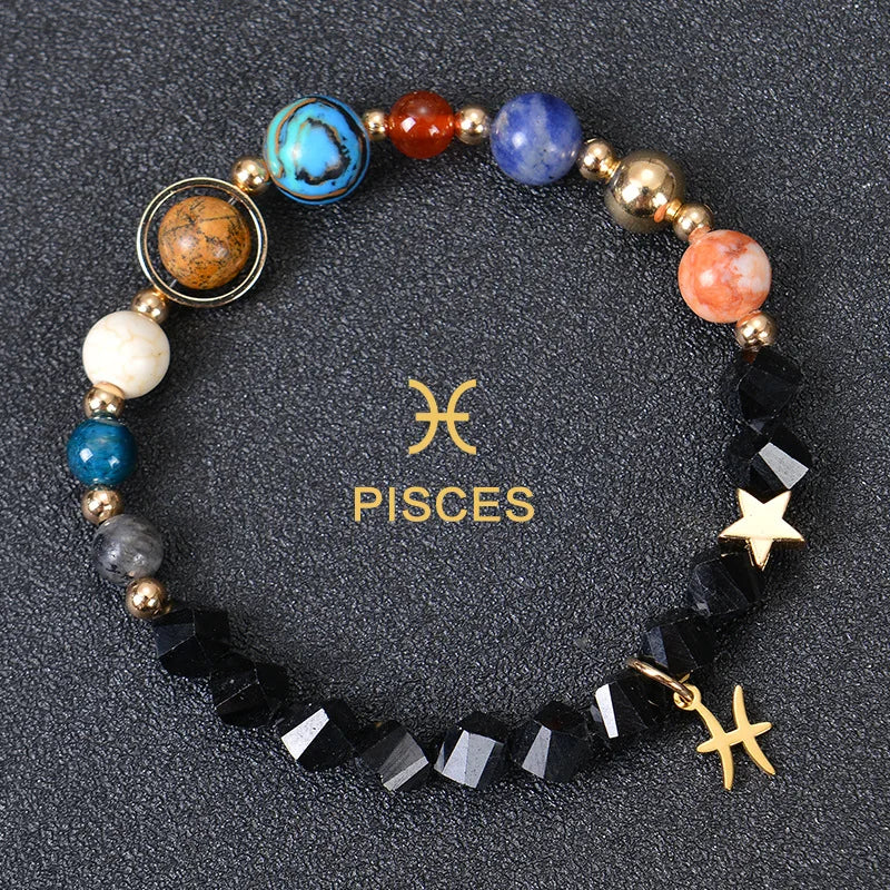 Zodiac Bracelets for Women 12 Constellations Crystal Stone Bracelet for Birthday Zodiac Gifts Constellation Charm Bracelet