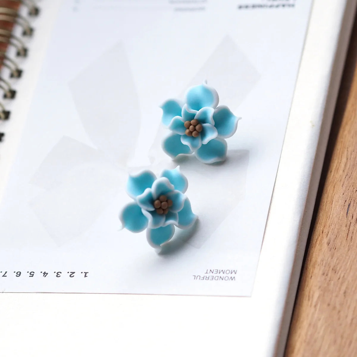 Trendy Handmade Polymer Clay Flower Earrings, 3D Floral Studs for Women,Lightweight Boho Statement Jewelry, Chic Gift