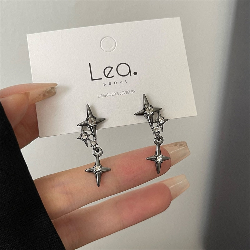 Cool Y2K Star Drop Earrings Hot Girl Harajuku Creative Planet Pearl Crystal Stars Earings Korean Fashion for Women Punk Jewelry - Charlie Dolly