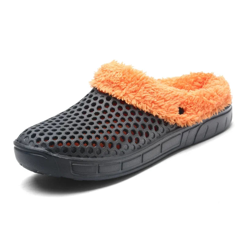 2023 Winter Warm Slippers Women Men Shoes Indoor Slides Cotton Pantoffels Casual Clogs With Fur Easy On House Floor Slippers - Charlie Dolly