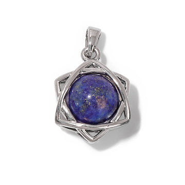 Hexagram Star Pendant Lapis Lazuli Amethysts Natural Stone Charms For Making Necklace Earrings Amulet Star of David Jewelry
