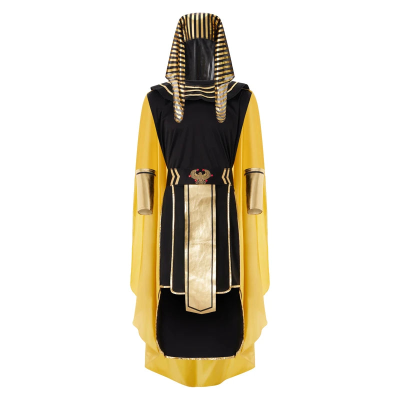 Mens Egyptian Pharaoh Costume Set 7 Pcs King of Egypt King Tut Cosplay Sets Halloween Cosplay Outfits - Charlie Dolly