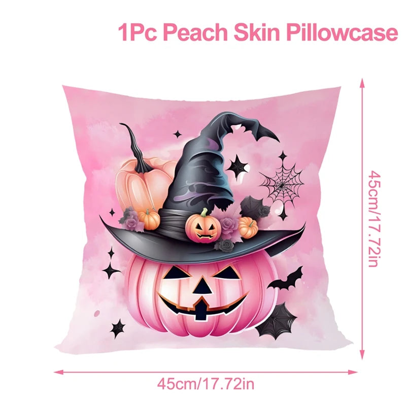Halloween Pumpkin Ghost Pillowcase Happy Halloween Party Decorations For Home 2024 Trick or Treat Spider Bat Cat Pillow Covers - Charlie Dolly