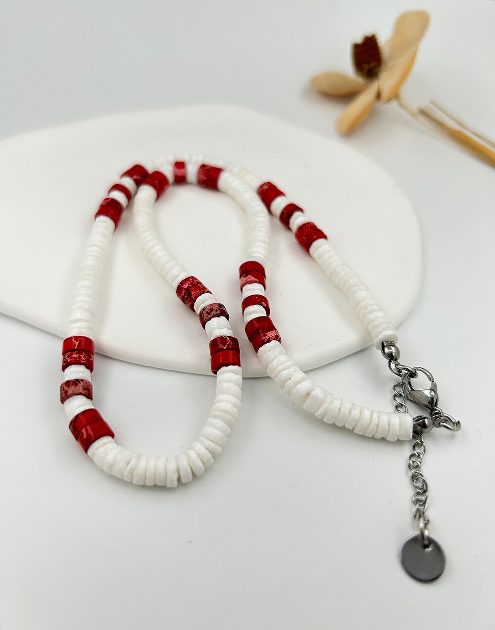 Bohemian Hawaii Puka White Clam Chip Shell Necklace Natural Stone Chip Necklace Summer Beach Statement Jewelry - Charlie Dolly