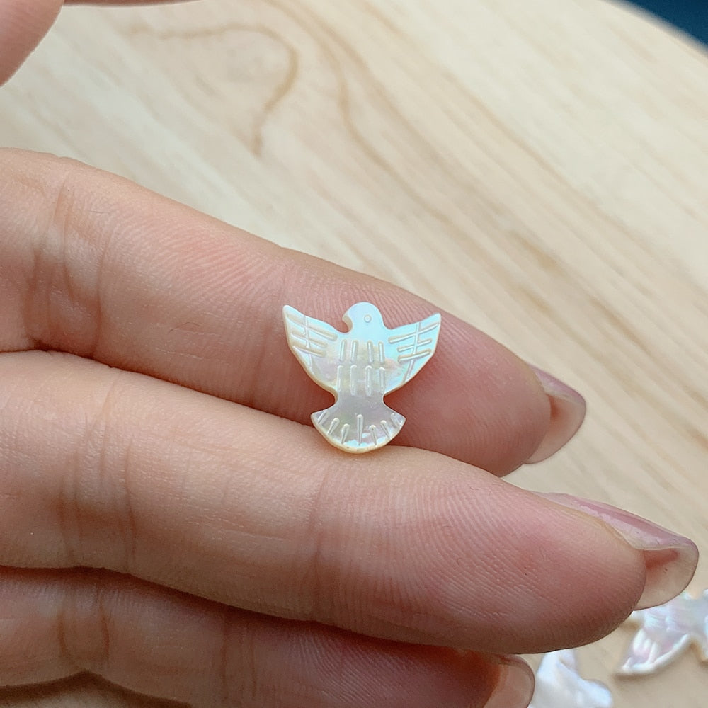 Natural Mother of Pearl Shell Peace Dove Beads Loose Gemstone For Jewelry Making DIY Necklace Bracelet Accessories Wholesale - Charlie Dolly