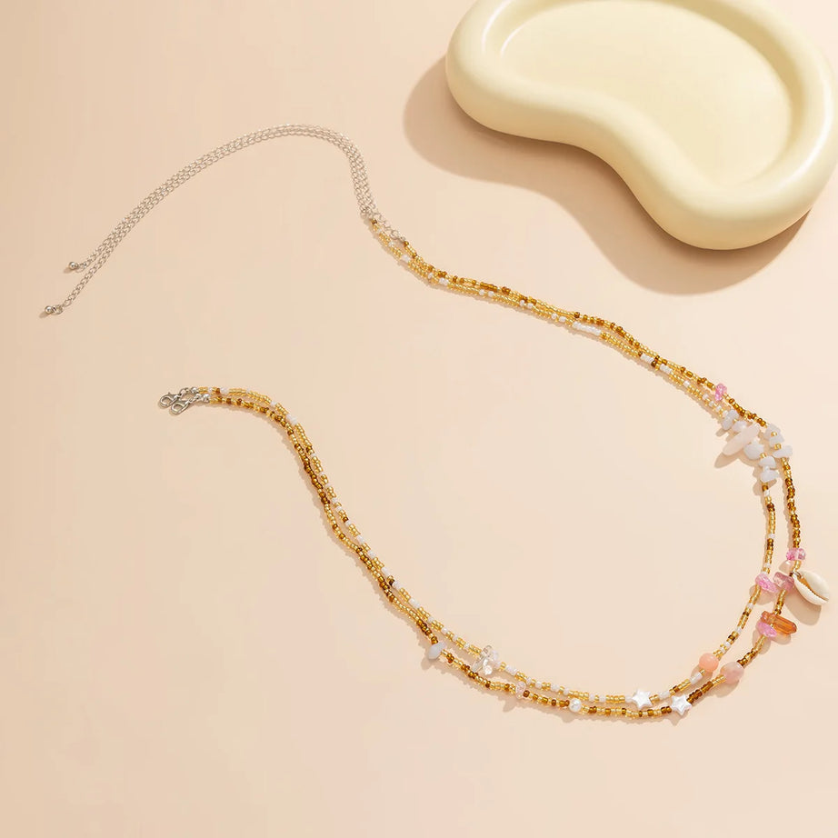 European American Sexy Handmade Colour Beads Shell Waist Belly Belt Chain Irregular Natural Stone Belly Chains Boho Body Jewelry - Charlie Dolly