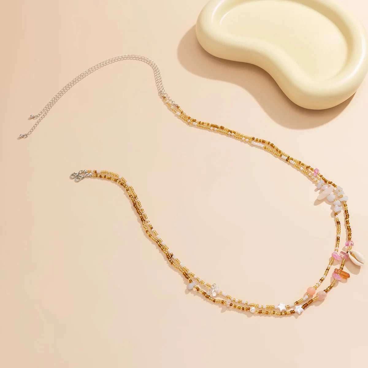 European American Sexy Handmade Colour Beads Shell Waist Belly Belt Chain Irregular Natural Stone Belly Chains Boho Body Jewelry