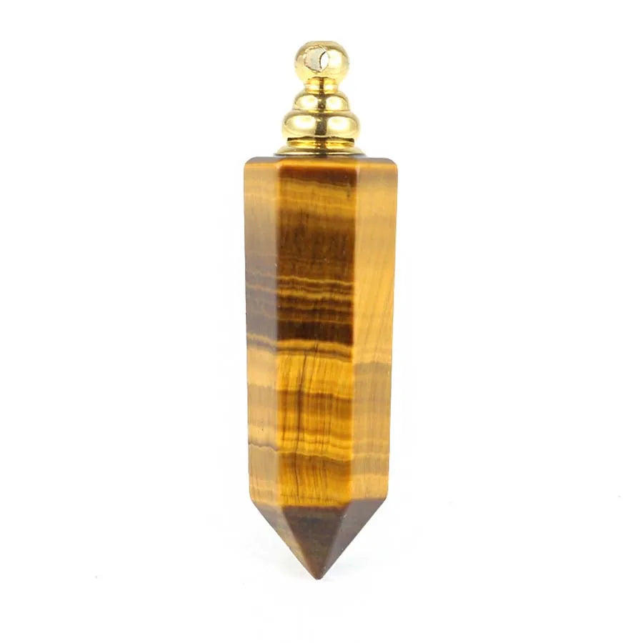 Charms Natural Healing Crystal Stone Boho Perfume Diffuser Pendants for Women Amethyst Rose Quartz Fluorite Choice Men Jewelry