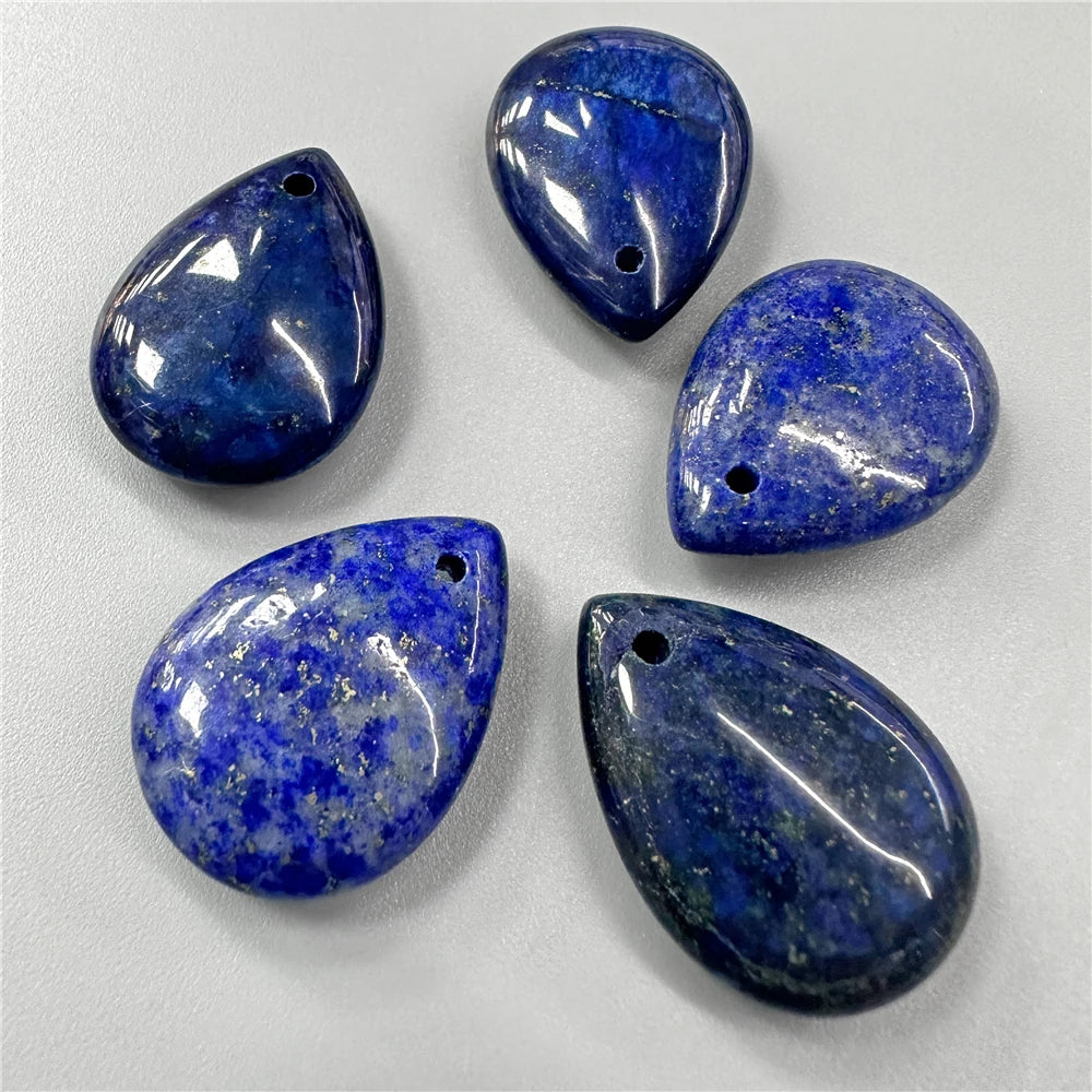 Natural Water Drop Stone Pendant 18x25mm Lapis Lazuli Amethysts Quartzs Charms Bead For Jewelry Making DIY Necklaces Earrings