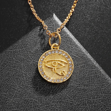 Eye of Horus Evil Eye Pendant Necklace, Ancient Egyptian Protection Amulet