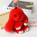 15CM Charm Real Fur Pompom Rabbit Keychain For Luxury Women Bag Men Car KeyRing Girl Gifts Cute Doll Plush Key Chains Pendent - Charlie Dolly