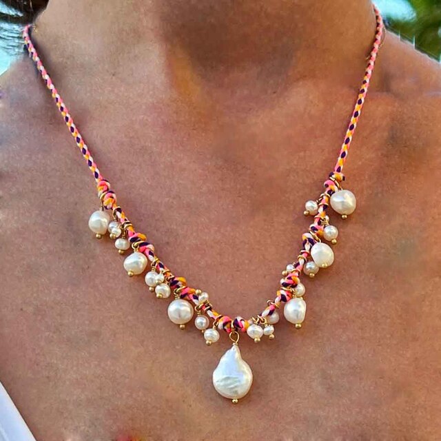 Summer Fashion Classic Irregular Green Shell Stone Short Necklace OT Button Copper Alloy Sea Shell Pendant Beach Choker Gift - Charlie Dolly