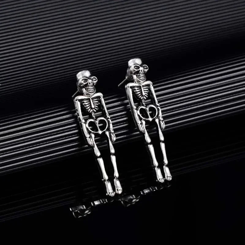 New Halloween Skull Skeleton Drop Earrings for Women Fashion Trend Gothic Jewelry Gift Hip Hop Rock Cool Dropped Earrings Men - Charlie Dolly