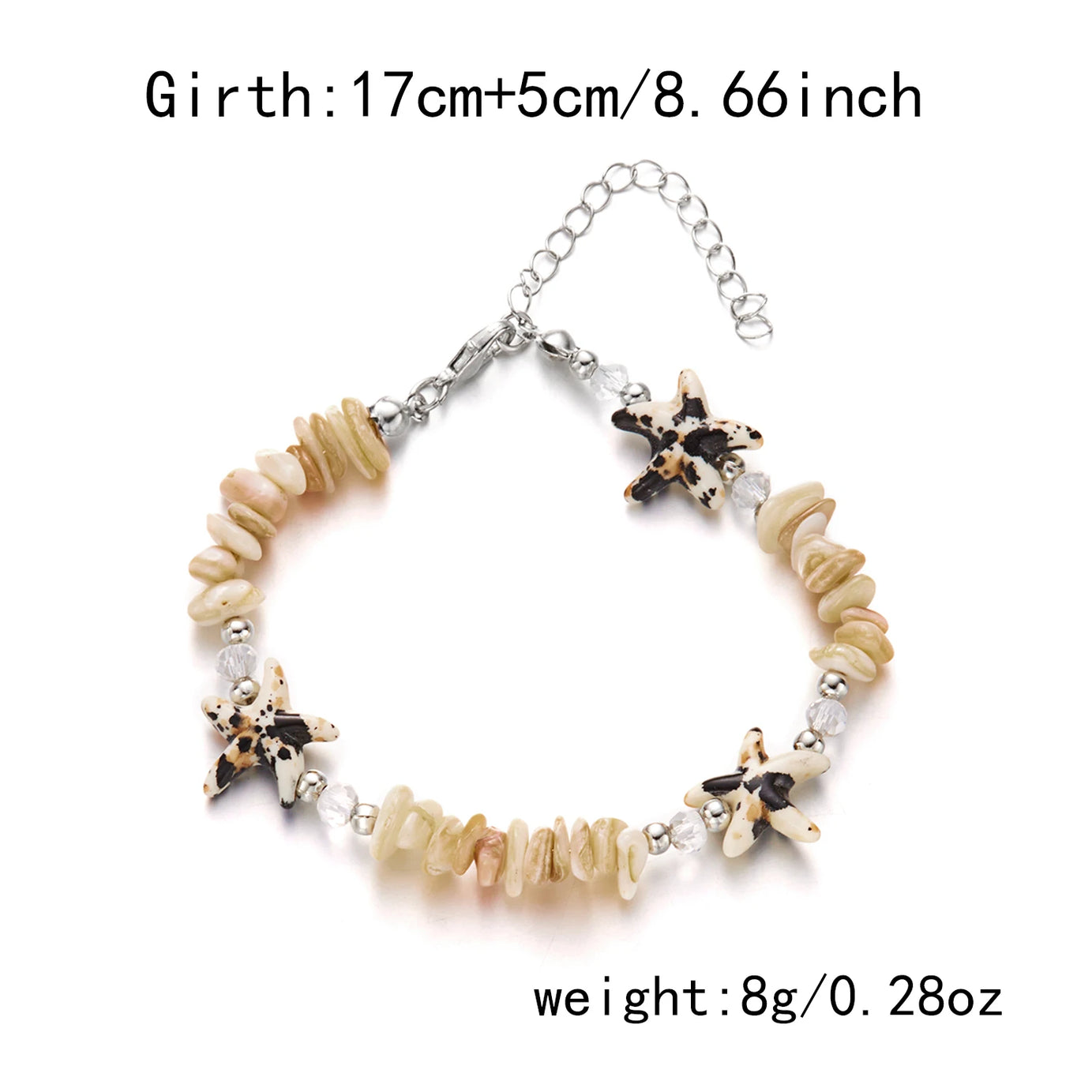 Natural Shell Chip and Conch Boho Bracelet
