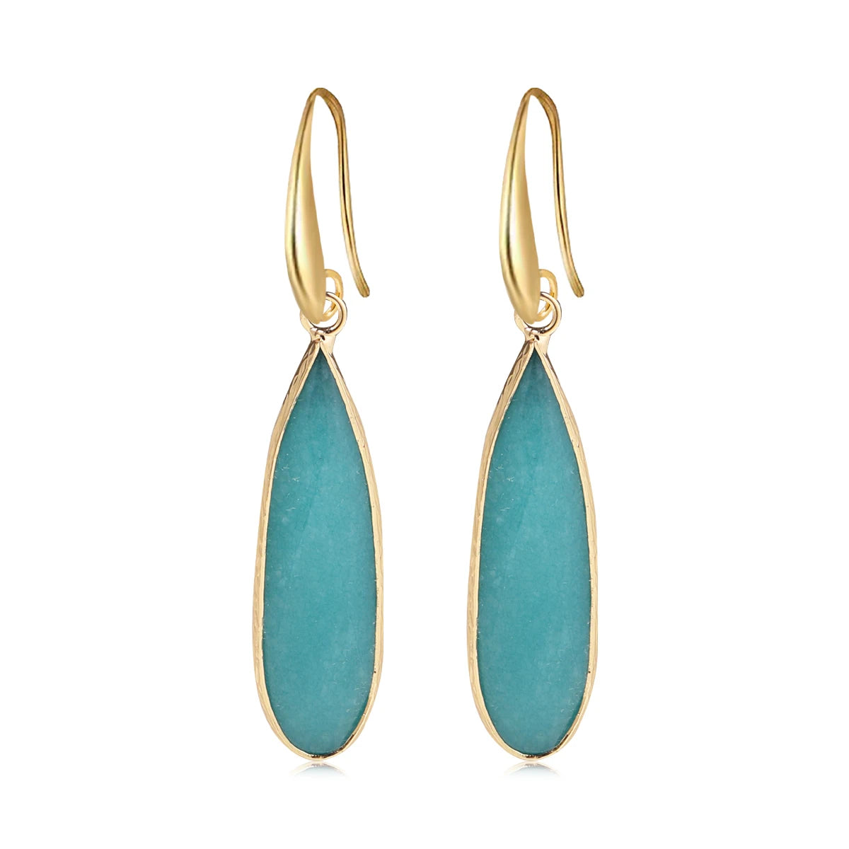 Fashionable Women's Earrings Natural Stone Teardrop Pink Crystal Clear Quartz Healing Energy Stone Simple  Fashionable Jewelry