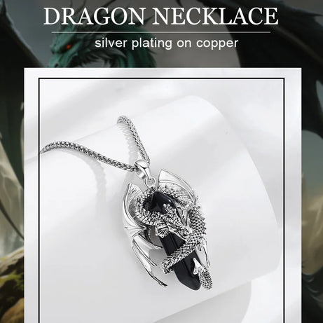 Dragon Obsidian Hexagonal Prism Necklace