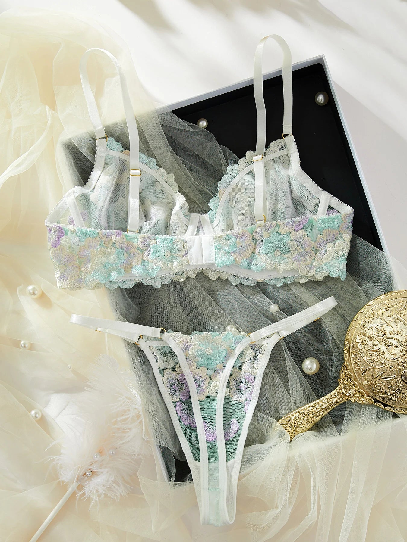 Ellolace Fancy Lingerie Sexy Delicate Underwear Lace Embroidery Bilizna Set Fairy Intim Goods Onlyfans Kit Beautiful Brief Sets - Charlie Dolly